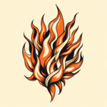American Traditional Fire Tattoo