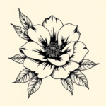 American Traditional Flower Tattoo