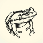 American Traditional Frog Tattoo