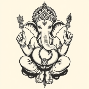 American Traditional Ganesha Tattoo