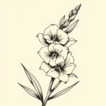 American Traditional Gladiolus Tattoo