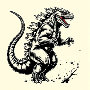 american-traditional-godzilla-tattoo-1