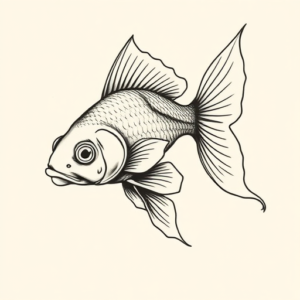 American Traditional Goldfish Tattoo
