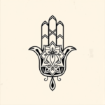 American Traditional Hamsa Tattoo