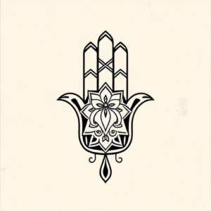 American Traditional Hamsa Tattoo