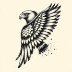 American Traditional Hawk Tattoo