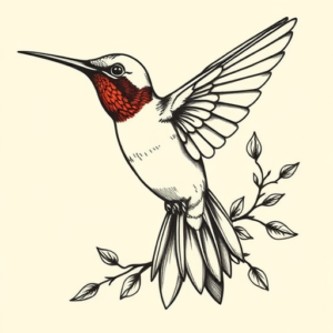 American Traditional Hummingbird Tattoo