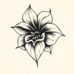 American Traditional Iris Tattoo