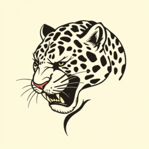 American Traditional Jaguar Tattoo