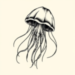 American Traditional Jellyfish Tattoo