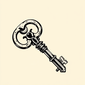 American Traditional Key Tattoo