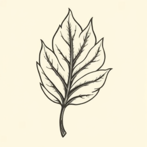 American Traditional Leaf Tattoo
