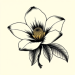 American Traditional Magnolia Tattoo