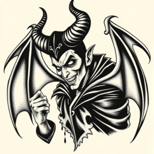 American Traditional Maleficent Tattoo