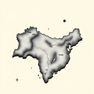 American Traditional Map Tattoo