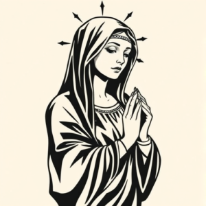 American Traditional Mary Tattoo