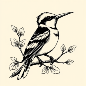 American Traditional Mockingbird Tattoo