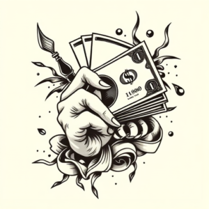 American Traditional Money Tattoo