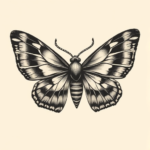 American Traditional Moth Tattoo