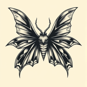 American Traditional Mothman Tattoo