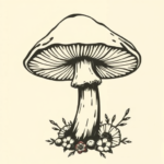 American Traditional Mushroom Tattoo