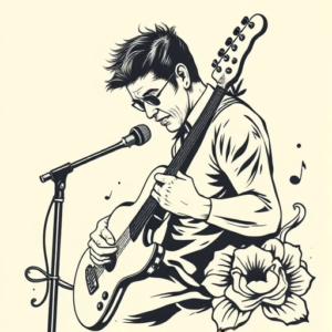 American Traditional Music Tattoo