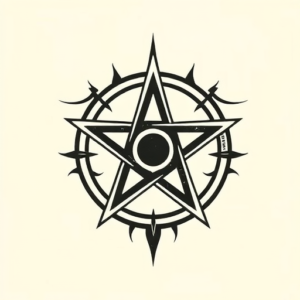American Traditional Pentagram Tattoo