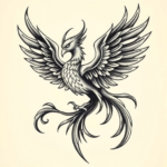 American Traditional Phoenix Tattoo