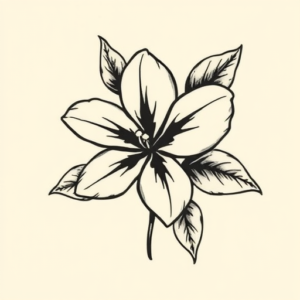 American Traditional Plumeria Tattoo