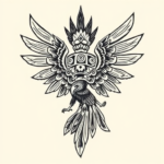 American Traditional Quetzalcoatl Tattoo