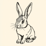 American Traditional Rabbit Tattoo