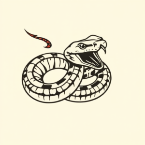 American Traditional Rattlesnake Tattoo