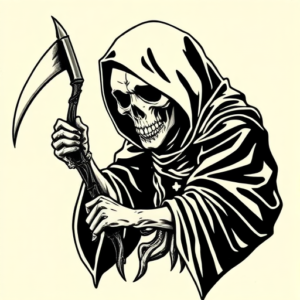 American Traditional Reaper Tattoo