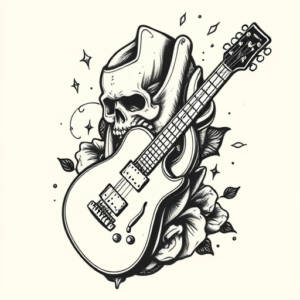 American Traditional Rock Tattoo