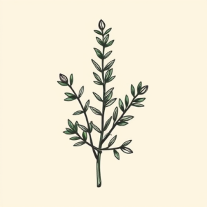 American Traditional Rosemary Tattoo