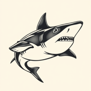 American Traditional Shark Tattoo
