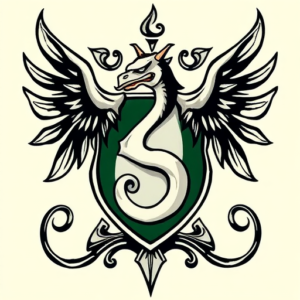 American Traditional Slytherin Tattoo