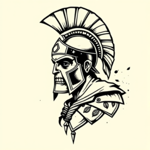American Traditional Spartan Tattoo