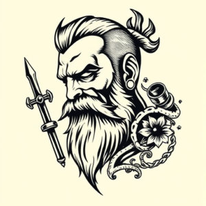 American Traditional Stoic Tattoo