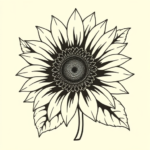 American Traditional Sunflower Tattoo