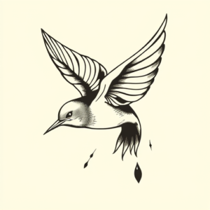American Traditional Swallow Tattoo