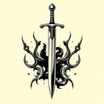 American Traditional Sword Tattoo