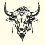 American Traditional Taurus Tattoo