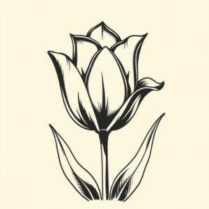 American Traditional Tulip Tattoo