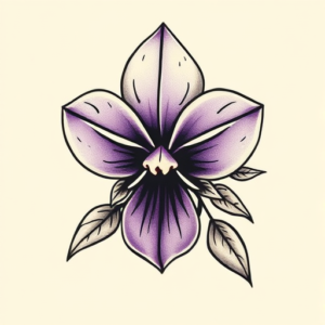 American Traditional Violet Tattoo