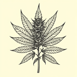 American Traditional Weed Tattoo
