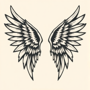 American Traditional Wings Tattoo