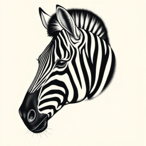 American Traditional Zebra Tattoo