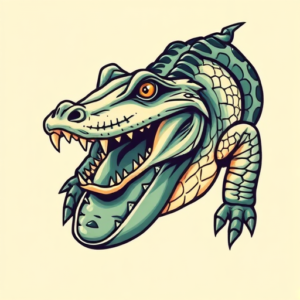 Anime Alligator Tattoo
