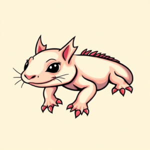 Anime Axolotl Tattoo